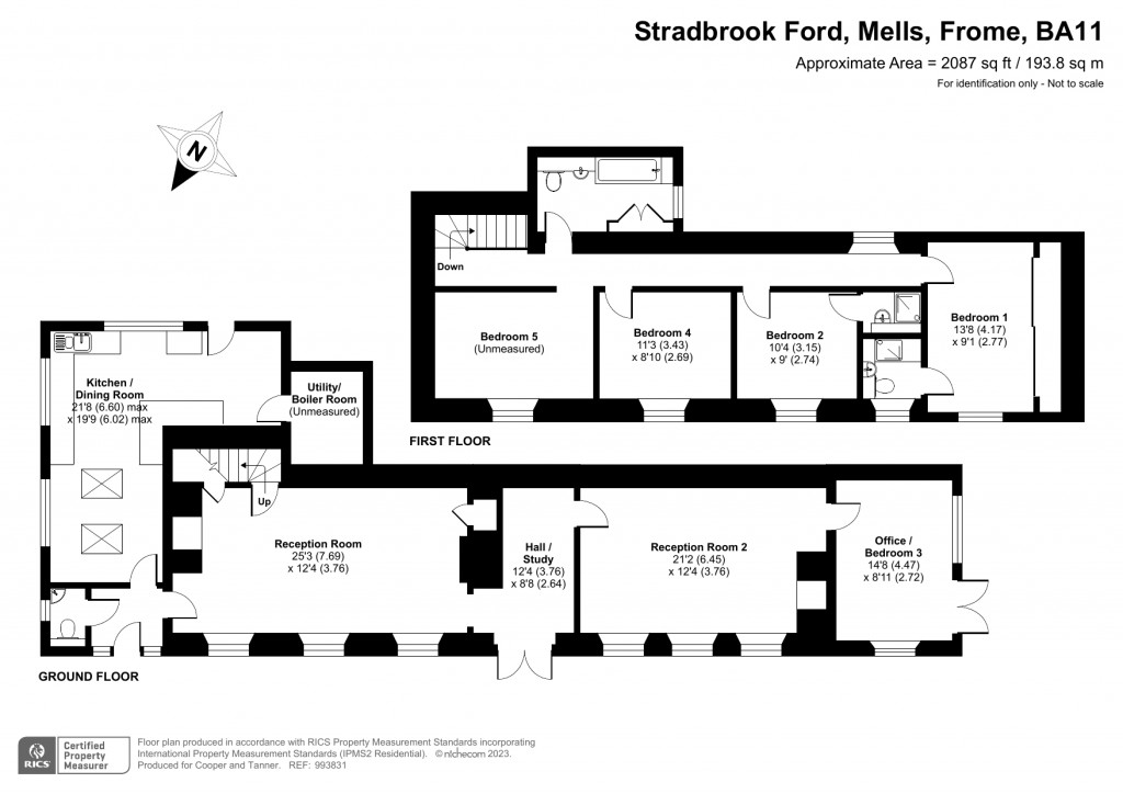 Floorplans For Mells, Somerset