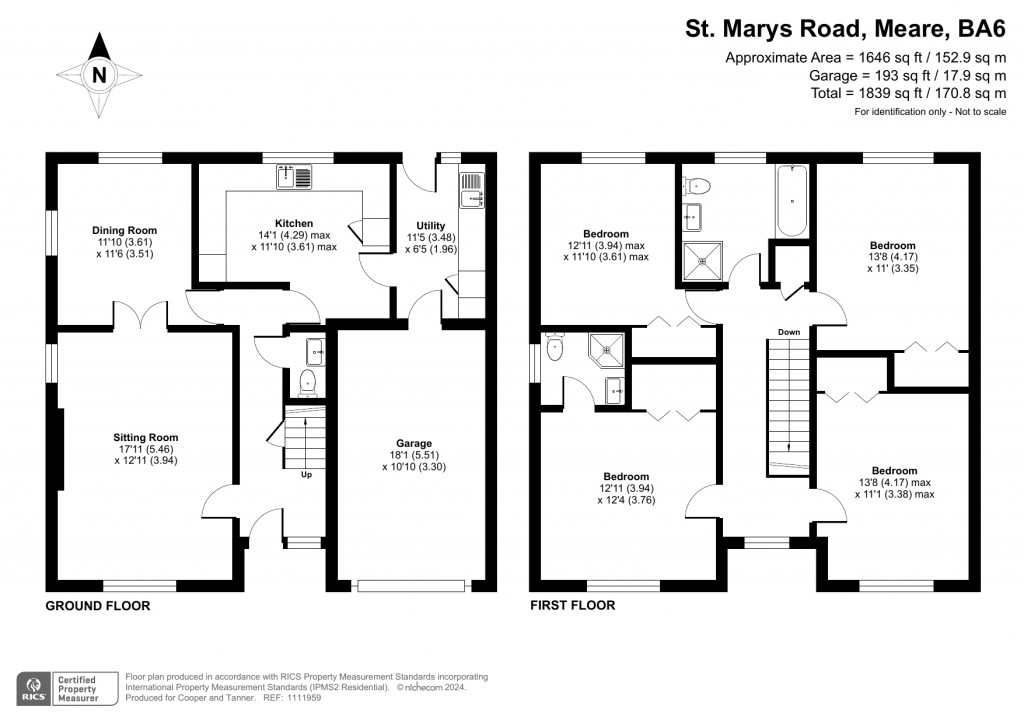 Floorplans For St Marys Road, Meare, Somerset