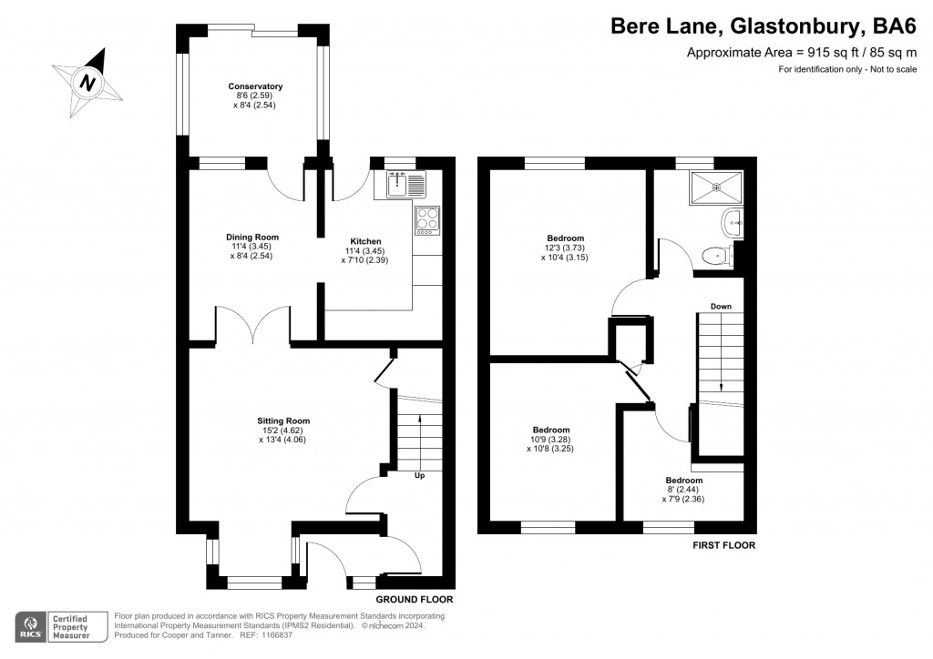 Floorplans For Bere Lane, Glastonbury, Somerset