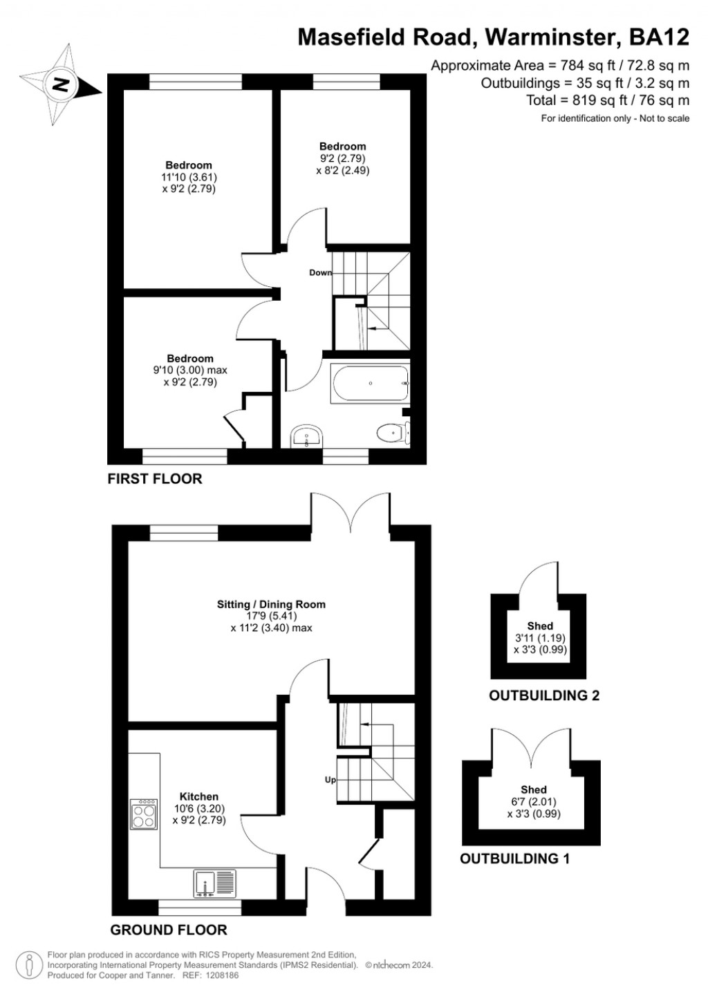 Floorplans For Masefield Road, Warminster, Wiltshire