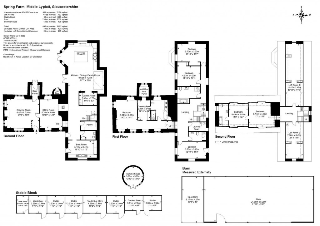 Floorplans For Middle Lypiatt, Gloucestershire