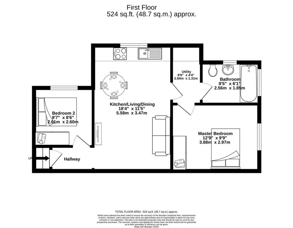 Floorplans For Apartment 5, 47/48 North Bar Street, Banbury