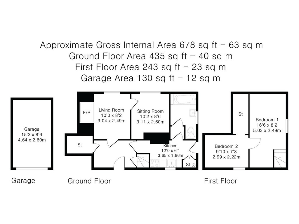 Floorplans For Water Lane, Radwinter, Saffron Walden