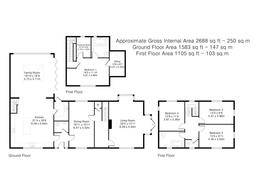 Floorplans For Bardfield End Green, Thaxted, Dunmow