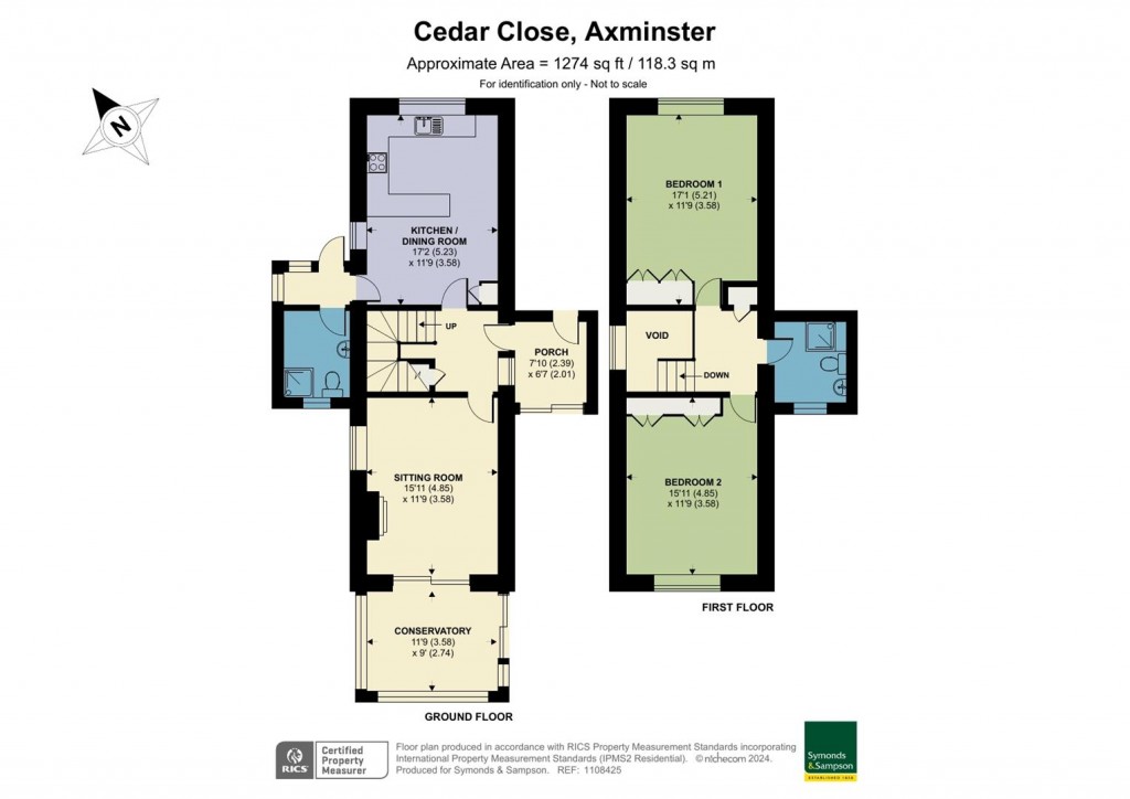 Floorplans For Cedar Close, Axminster, Devon