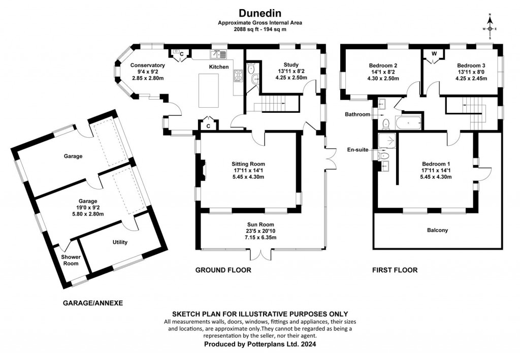 Floorplans For Luccombe, Isle of Wight