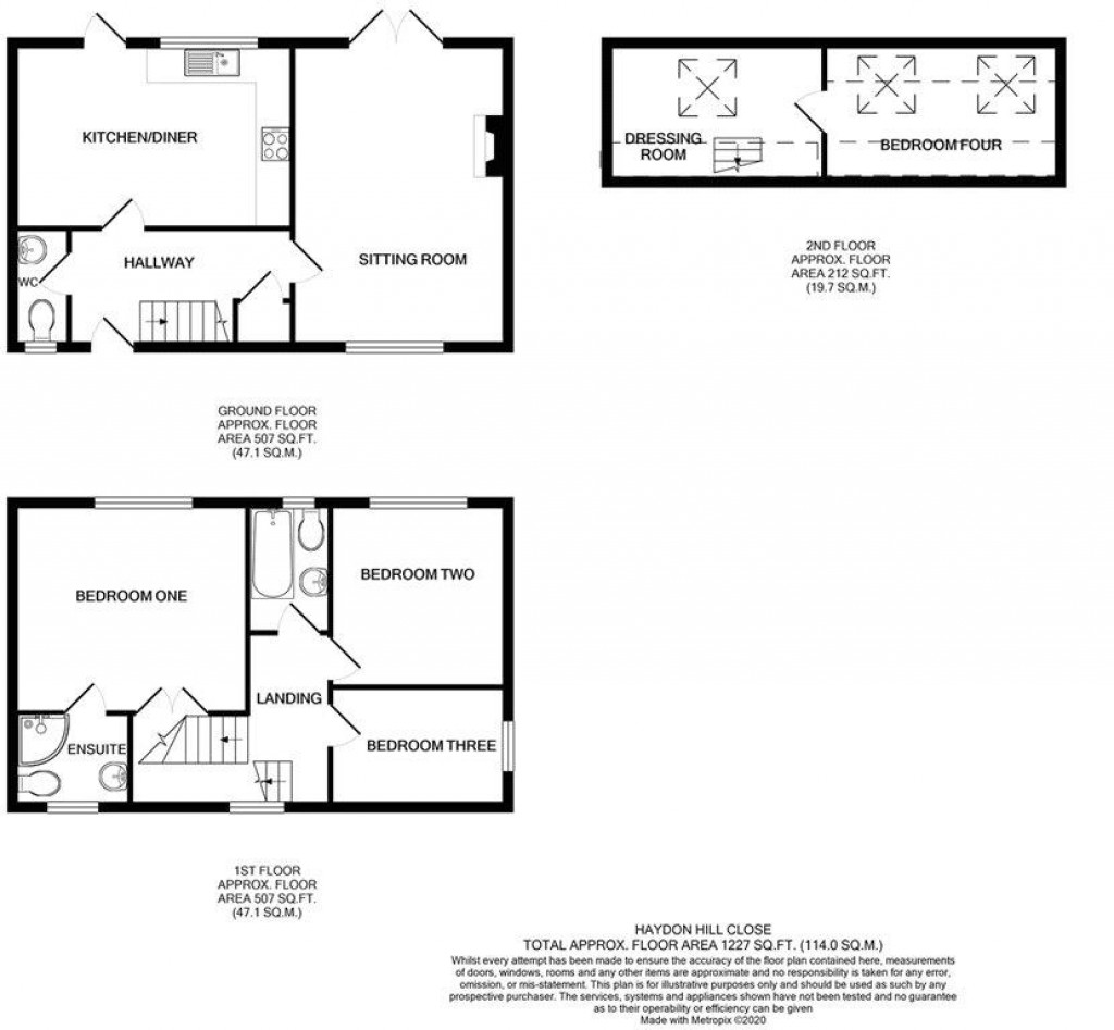 Floorplans For Haydon Hill Close, Charminster, Dorchester