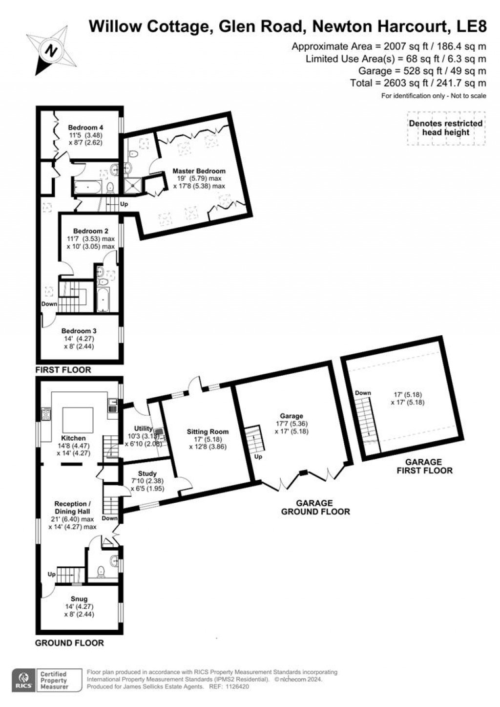 Floorplans For Willow Cottage, Newton Harcourt, Leicestershire