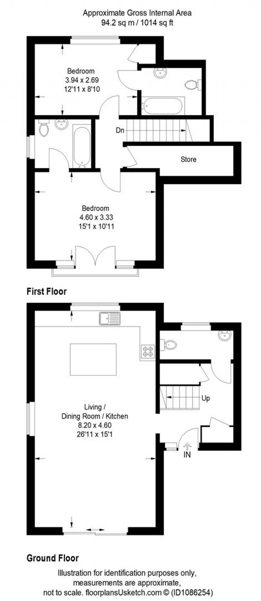 Floorplans For Bissoe Road, Carnon Downs, Truro