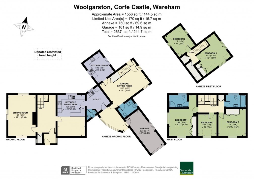 Floorplans For Little Woolgarston Farm, Corfe Castle, Wareham