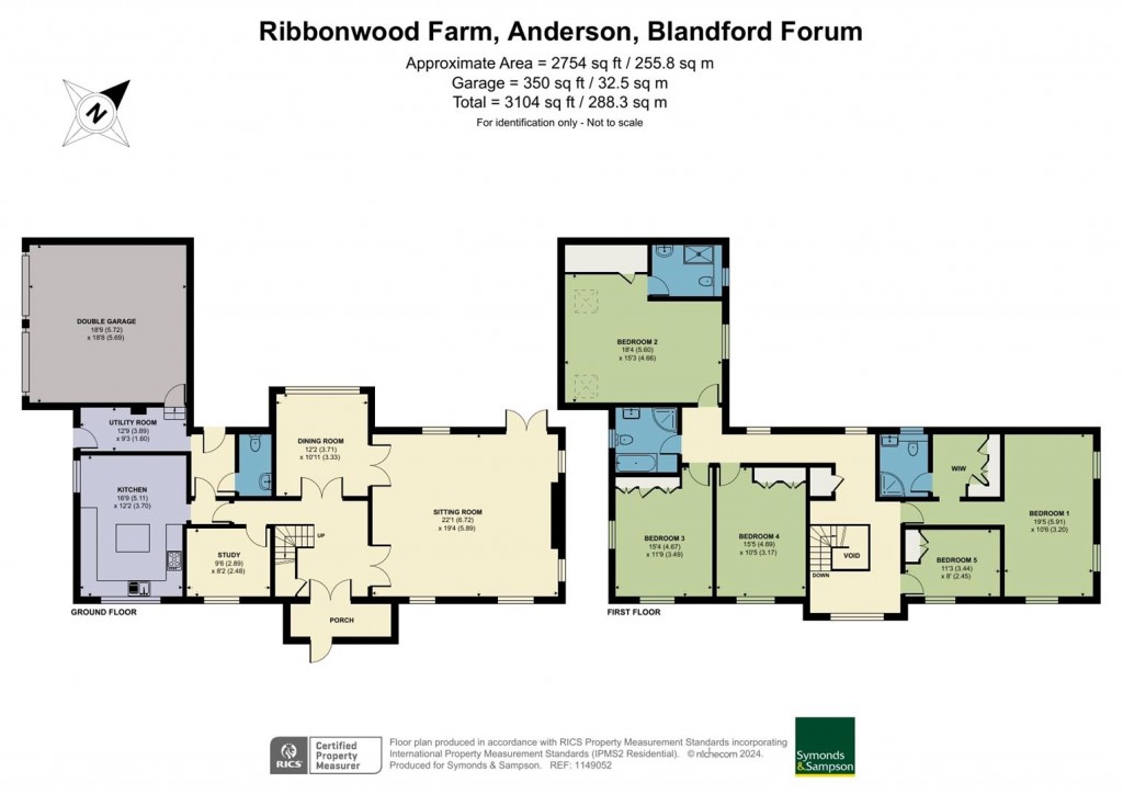 Floorplans For Ribbonwood Farm, Marsh Lane, Anderson, Blandford Forum