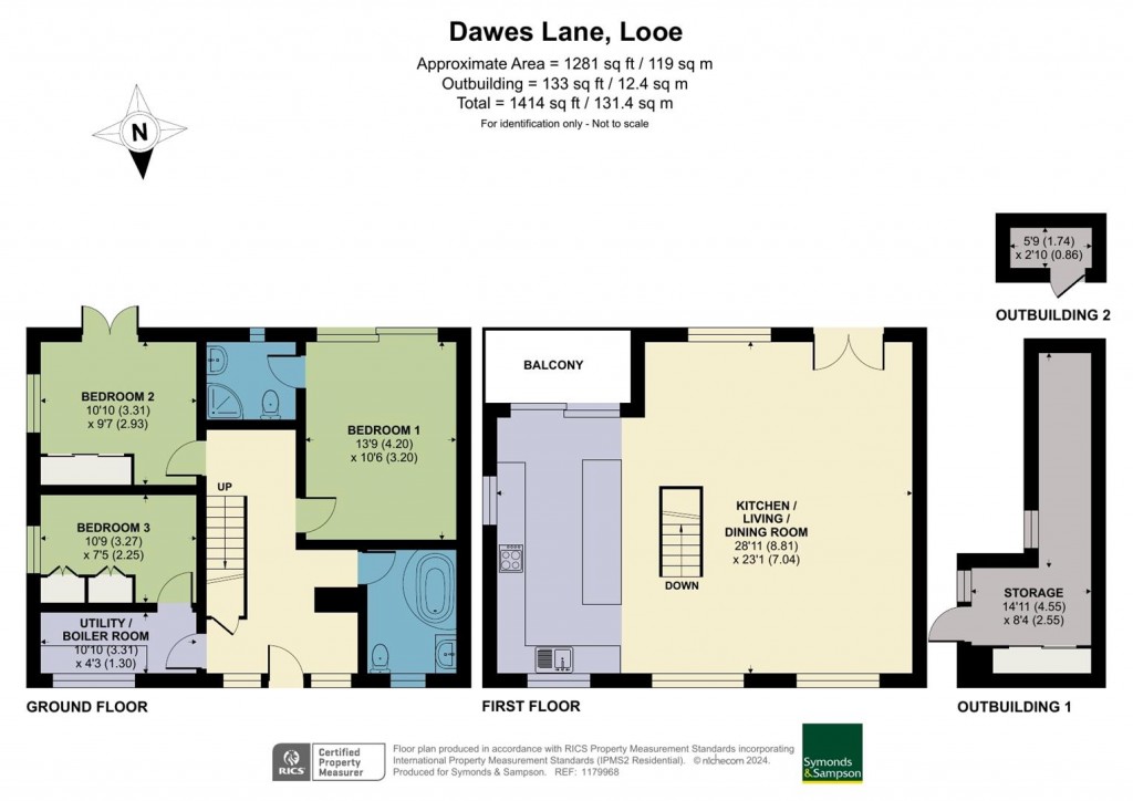 Floorplans For Dawes Lane, Looe