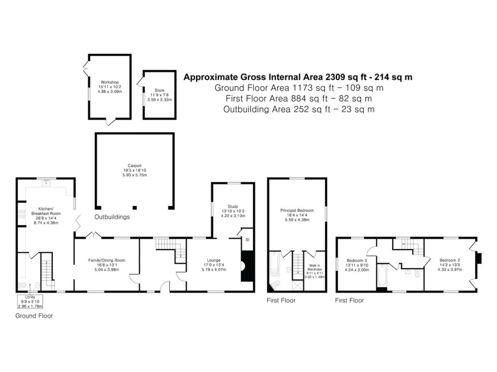 Floorplans For Wicken Bonhunt, Saffron Walden