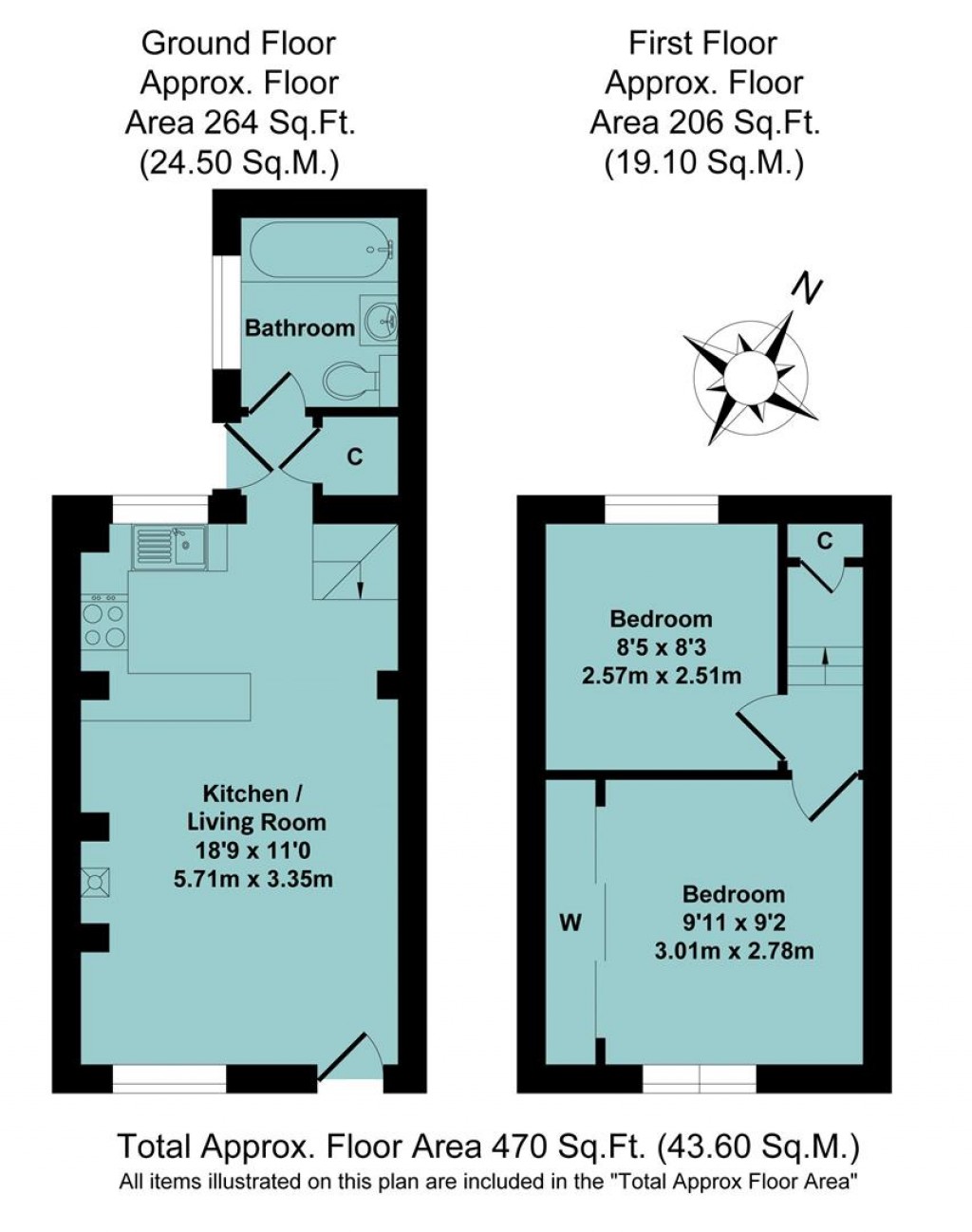 Floorplans For Lower Terrace, Avon Dassett, Southam