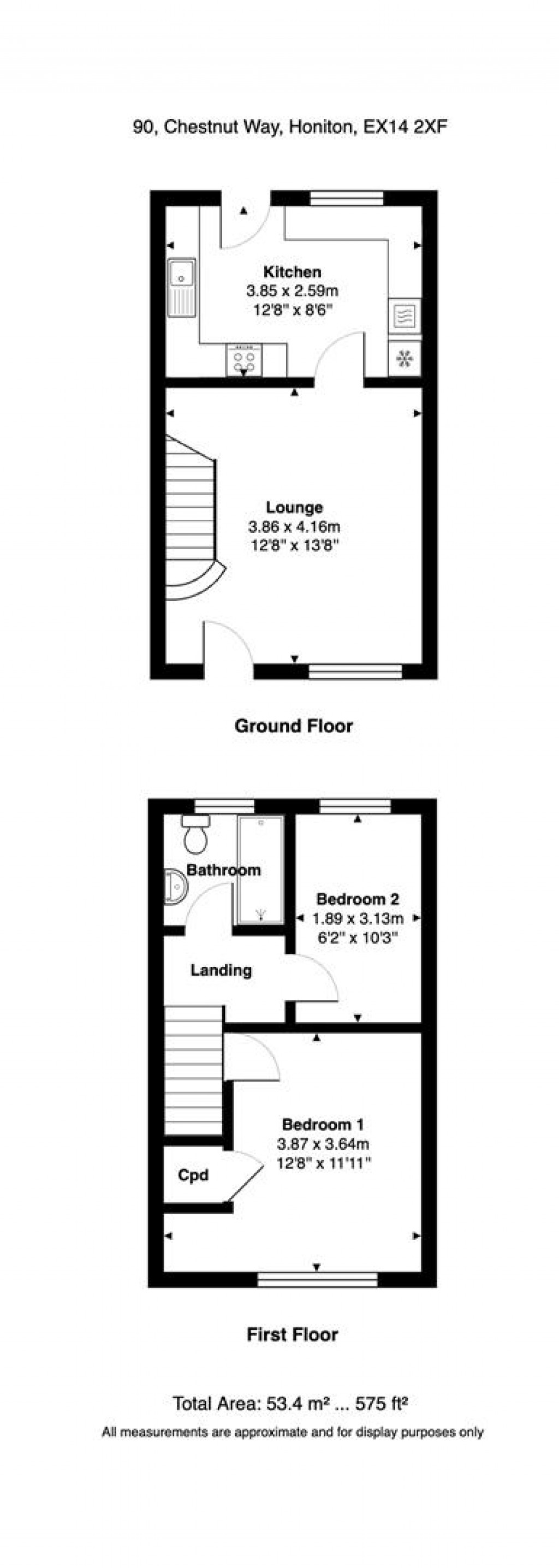 Floorplans For Chestnut Way, Honiton