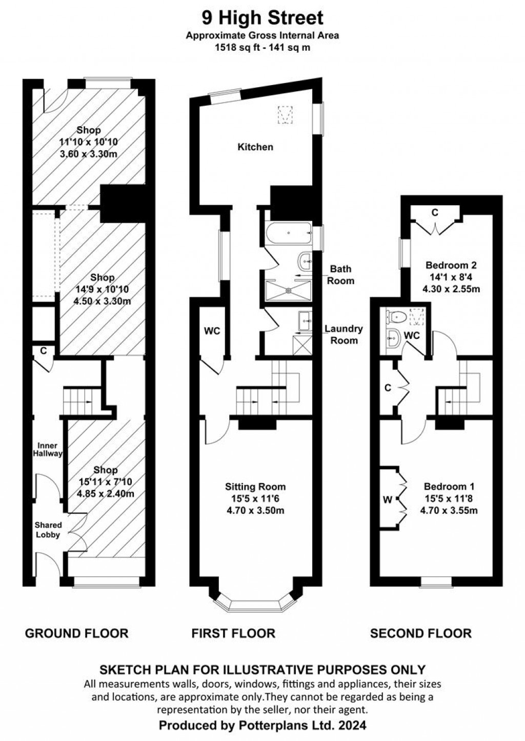 Floorplans For High Street, Cowes