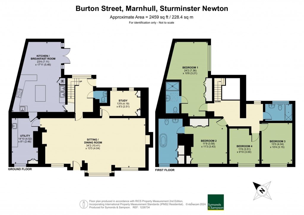 Floorplans For Burton Street, Marnhull, Sturminster Newton