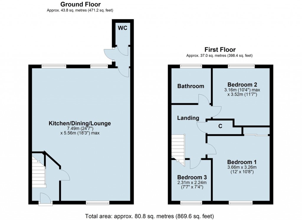 Floorplans For Tonmead Road, Lumbertubs, Northampton, NN3