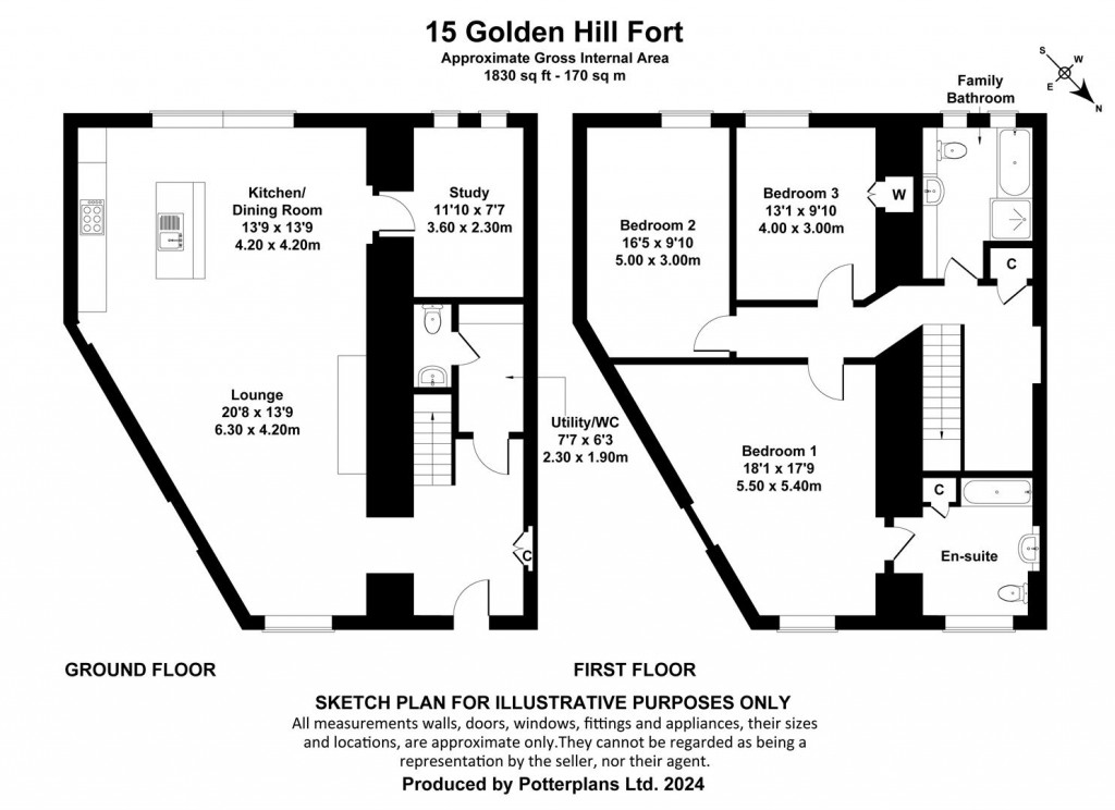 Floorplans For Freshwater, Isle of Wight