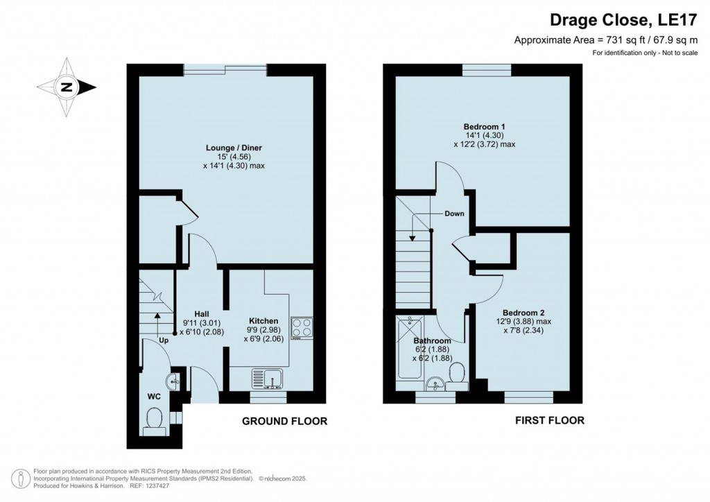 Floorplans For Drage Close, Lutterworth. LE17