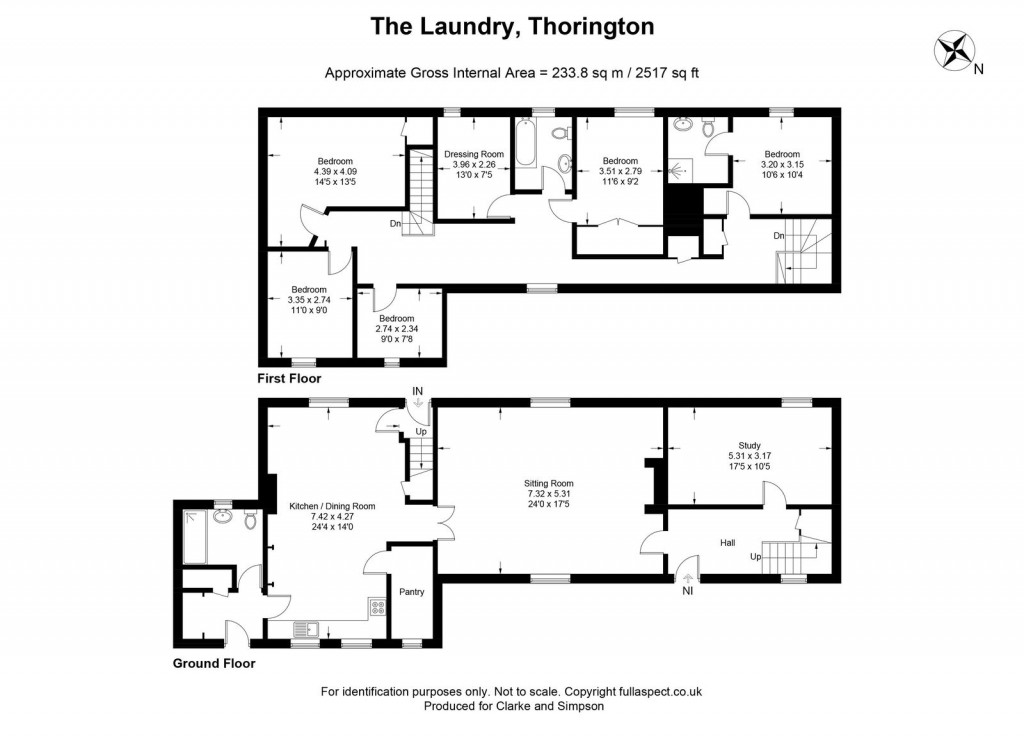 Floorplans For Thorington, Near Halesworth, Suffolk