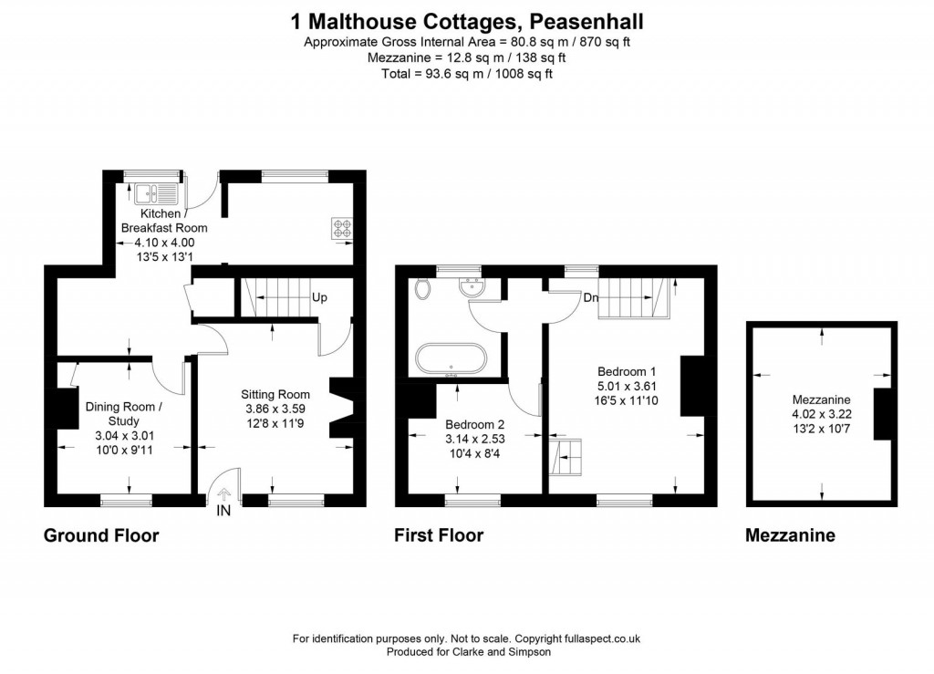 Floorplans For Peasenhall, Nr Saxmundham, Suffolk