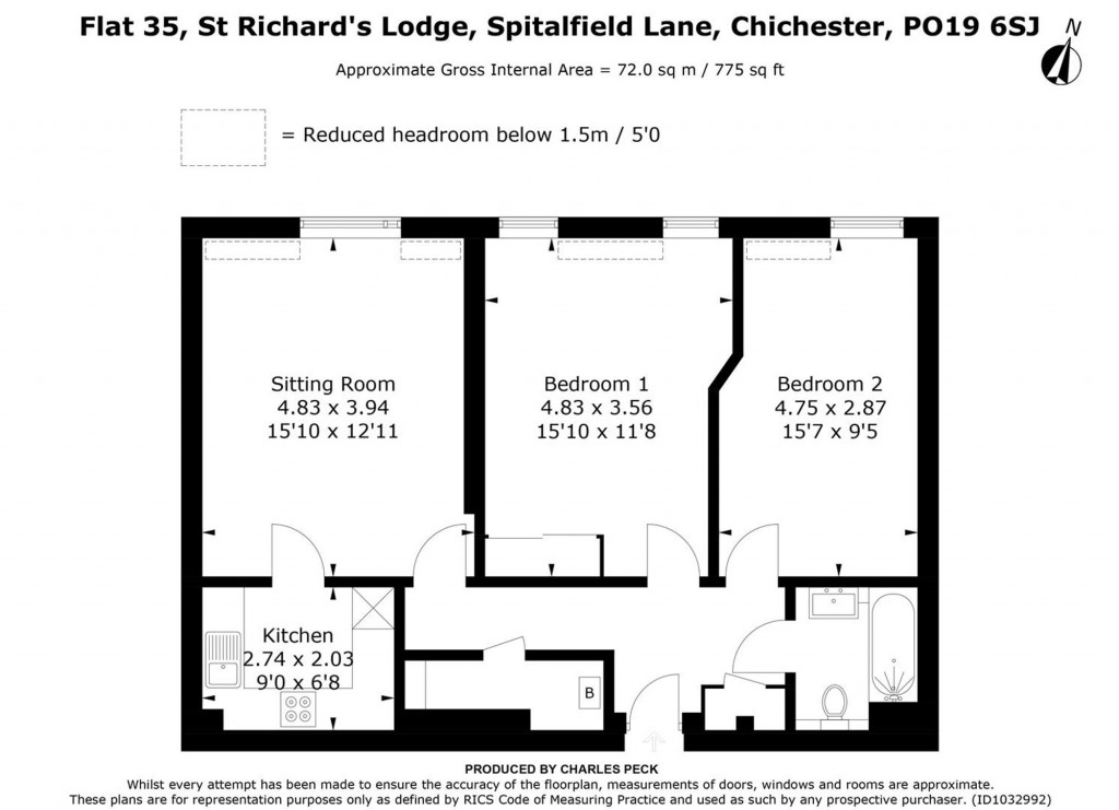 Floorplans For Spitalfield Lane, Chichester, PO19