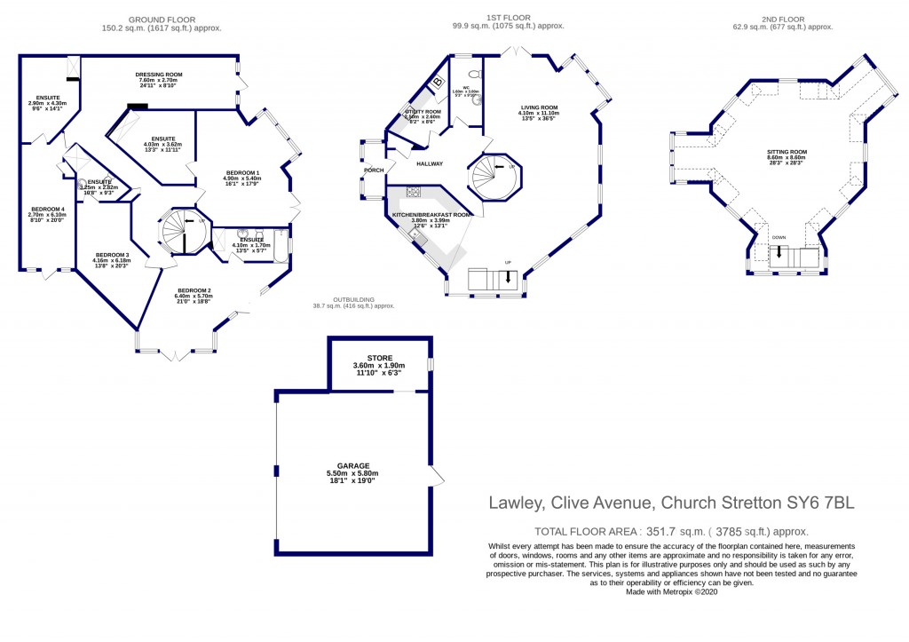 Floorplans For Clive Avenue, Church Stretton, Shropshire