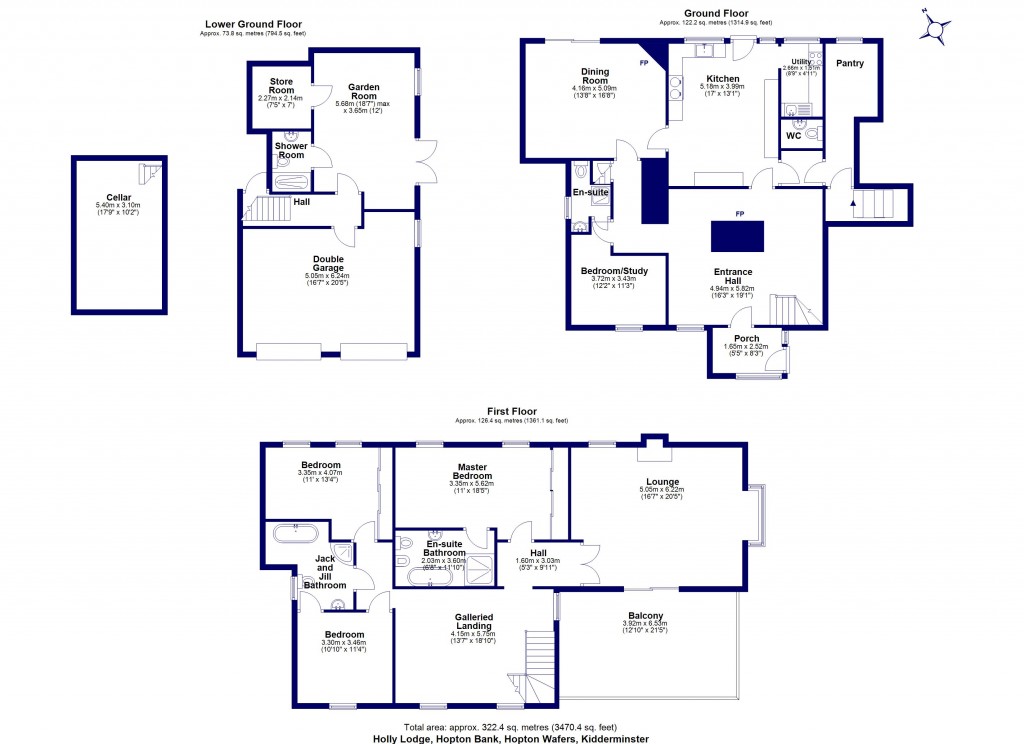 Floorplans For Hopton Bank, Hopton Wafers, Kidderminster