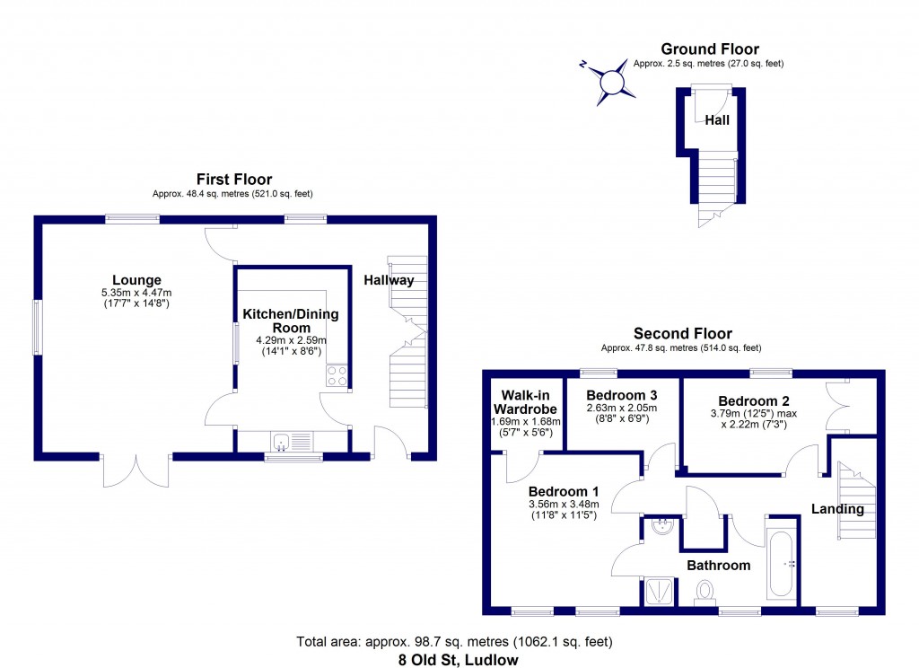 Floorplans For Old Street, Ludlow, Shropshire