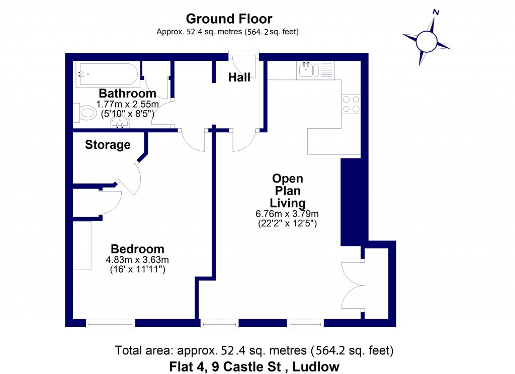 Floorplans For Castle Street, Ludlow, Shropshire