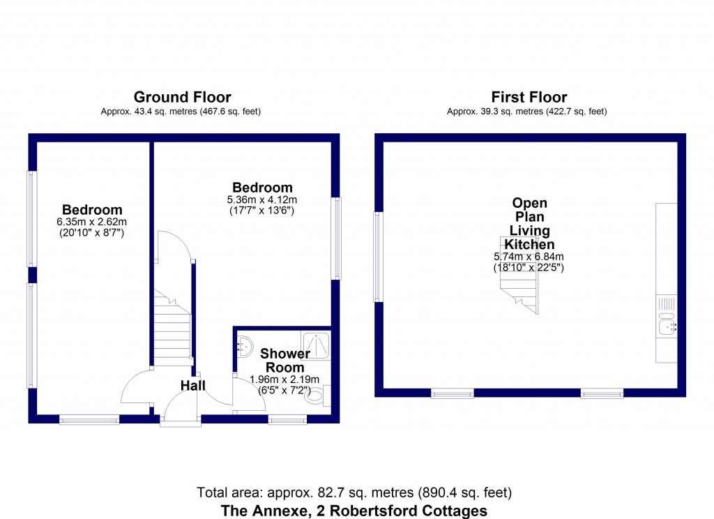 Floorplans For Robertsford Cottage, Preston Street, Shrewsbury