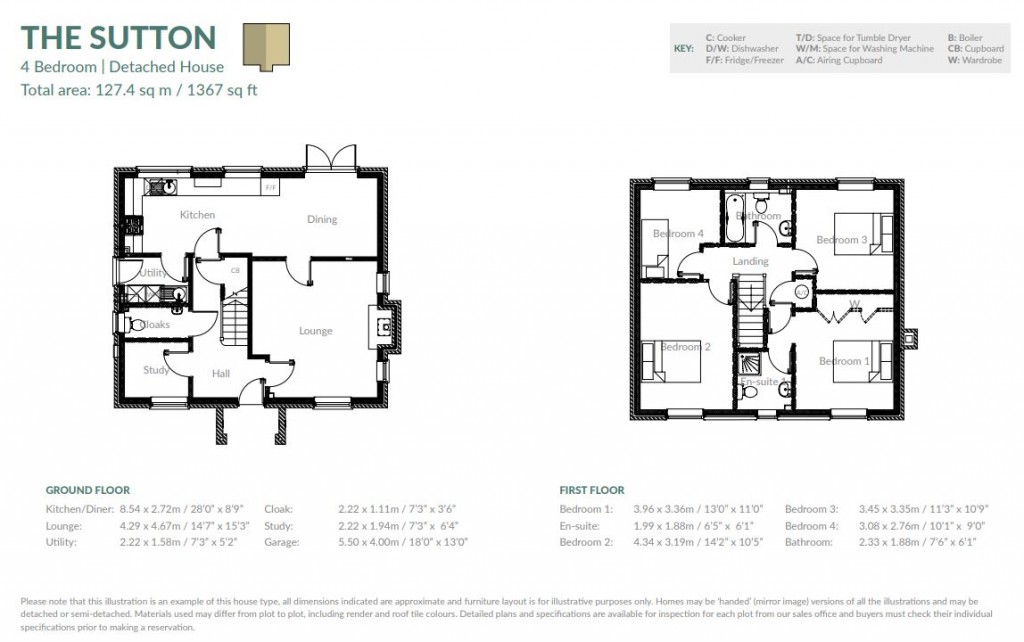 Floorplans For Herriman Close, Dovaston Park, West Felton