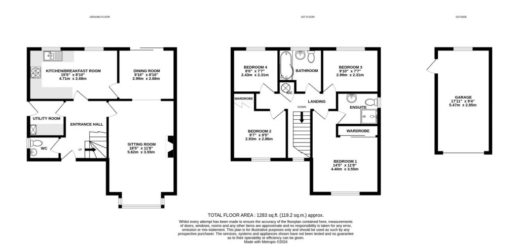 Floorplans For Dernside Close, Wellington, Hereford