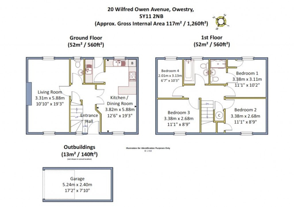 Floorplans For Wilfred Owen Avenue, Oswestry, Shropshire