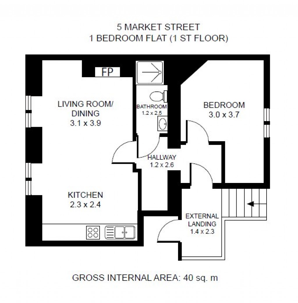 Floorplans For Market Street, Ludlow, Shropshire