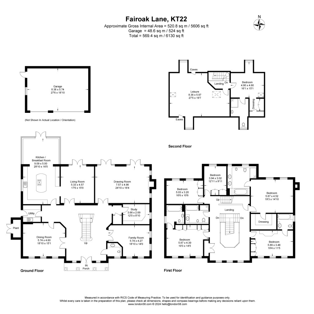 Floorplans For Fairoak Lane, Oxshott, KT22