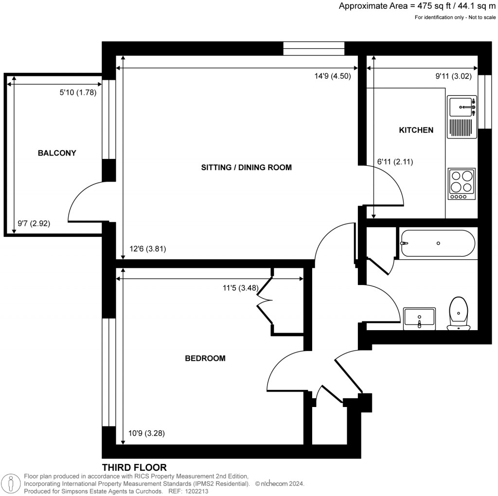 Floorplans For Century Court, Cambridge Road, Teddington, TW11