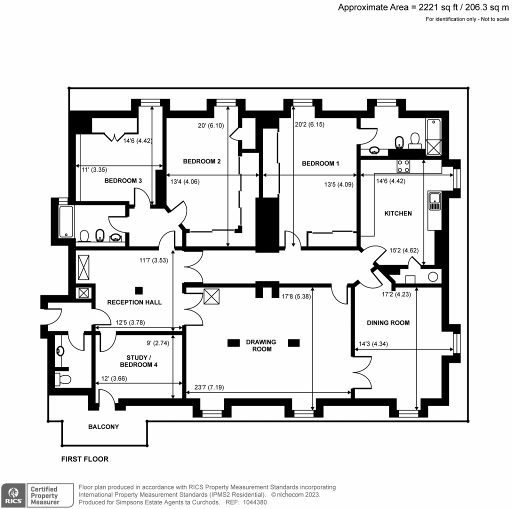 Floorplans For The Mansion, Ottershaw Park, KT16