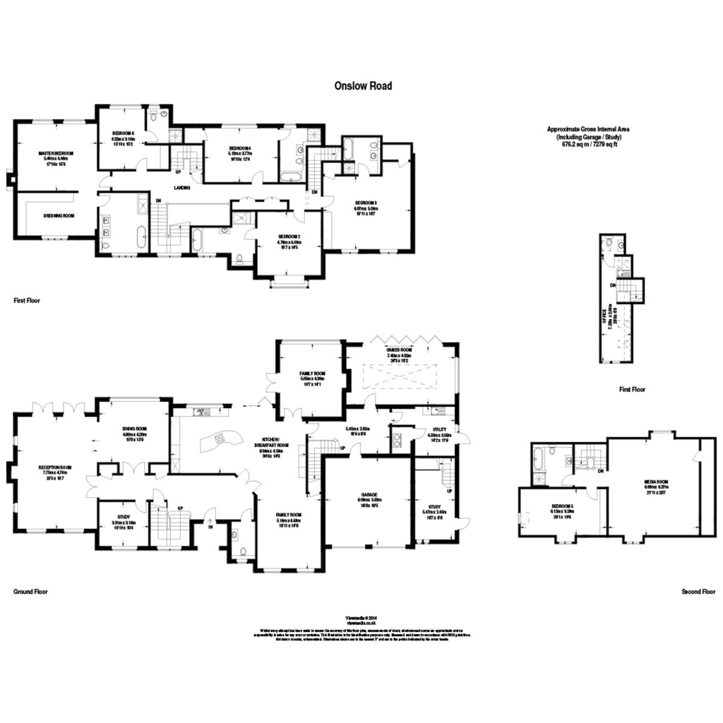 Floorplans For Onslow Road, Burwood Park, Walton-on-Thames, KT12