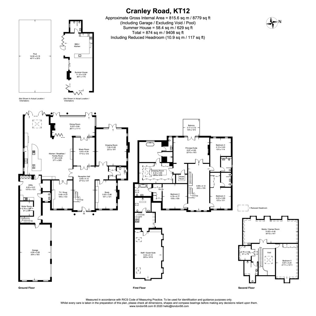 Floorplans For Cranley Road, Burwood Park, Walton-on-Thames, KT12