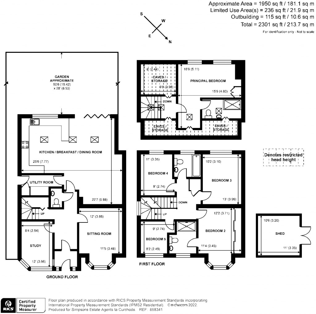 Floorplans For Rydens Avenue, Walton-On-Thames, KT12