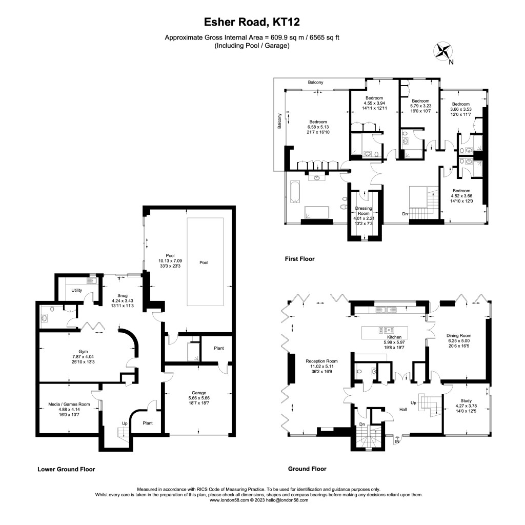 Floorplans For Esher Road, Walton-on-Thames, KT12