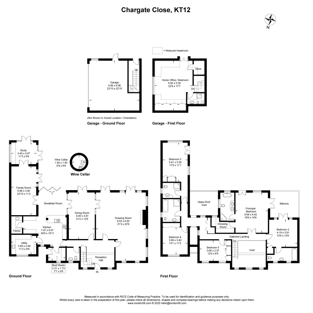 Floorplans For Chargate Close, Burwood Park, Walton-on-Thames, KT12