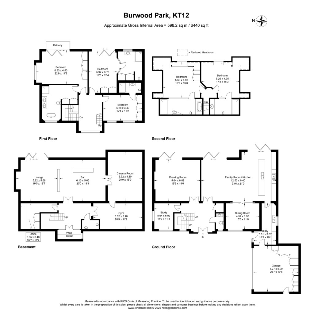 Floorplans For Broadwater Close, Burwood Park, Walton-on-Thames, KT12