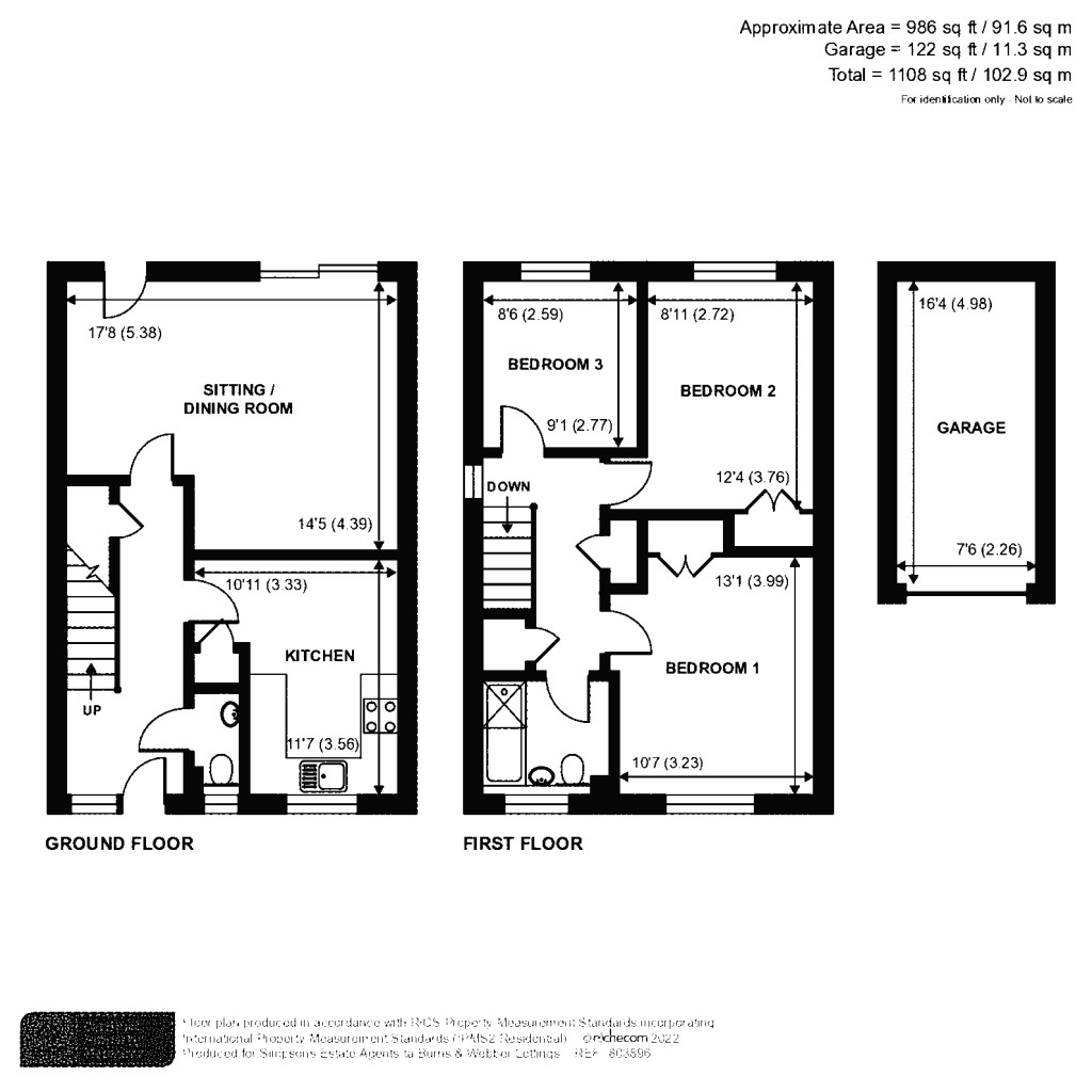 Floorplans For Chart Close, Dorking, Surrey, RH5