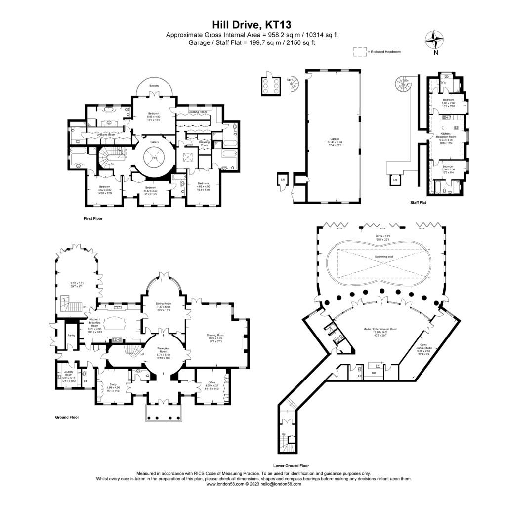 Floorplans For Hill House Drive, St George's Hill, Weybridge, KT13