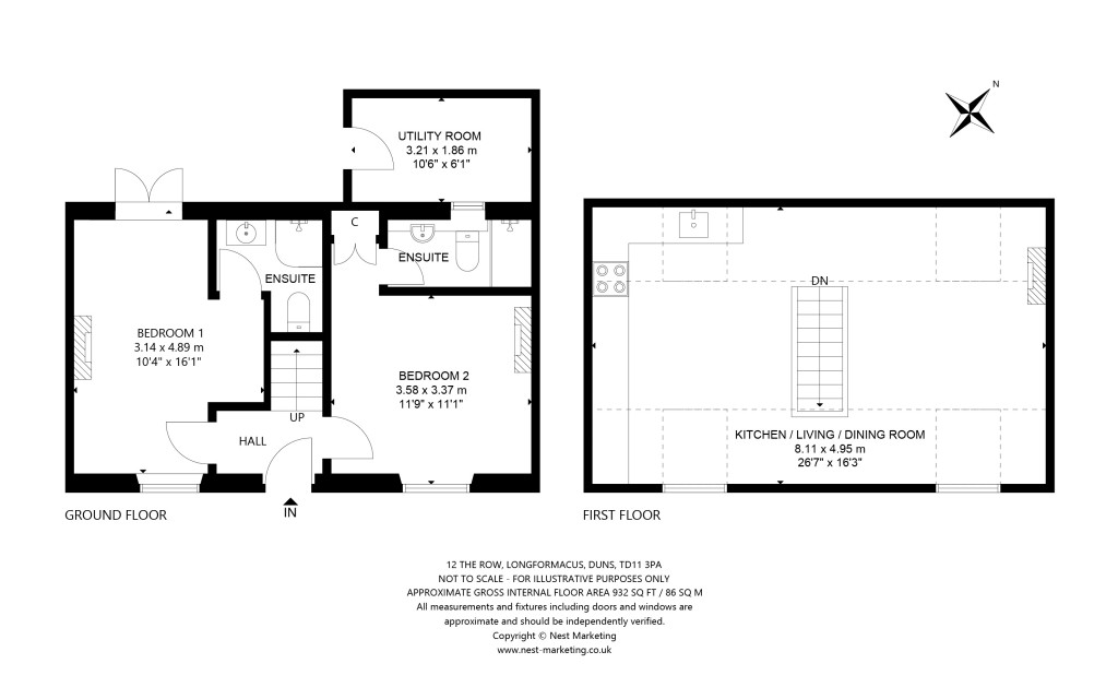 Floorplans For The Row, Longformacus, Duns, Berwickshire