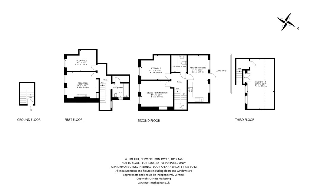 Floorplans For 6 Hide Hill, Berwick-upon-Tweed, Northumberland