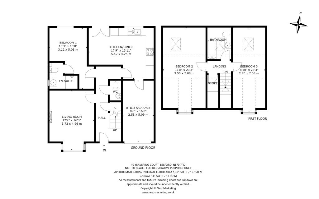 Floorplans For 10 Yeavering Court, Belford, Northumberland